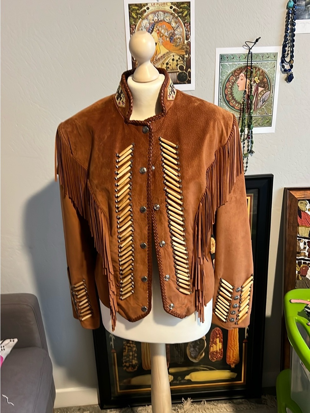 Expressions Suede Fringe Jacket - Brown